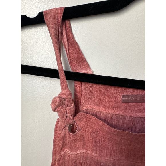 100% Linen Red Pink Jumpsuit Made in Italy - Picture 4 of 8